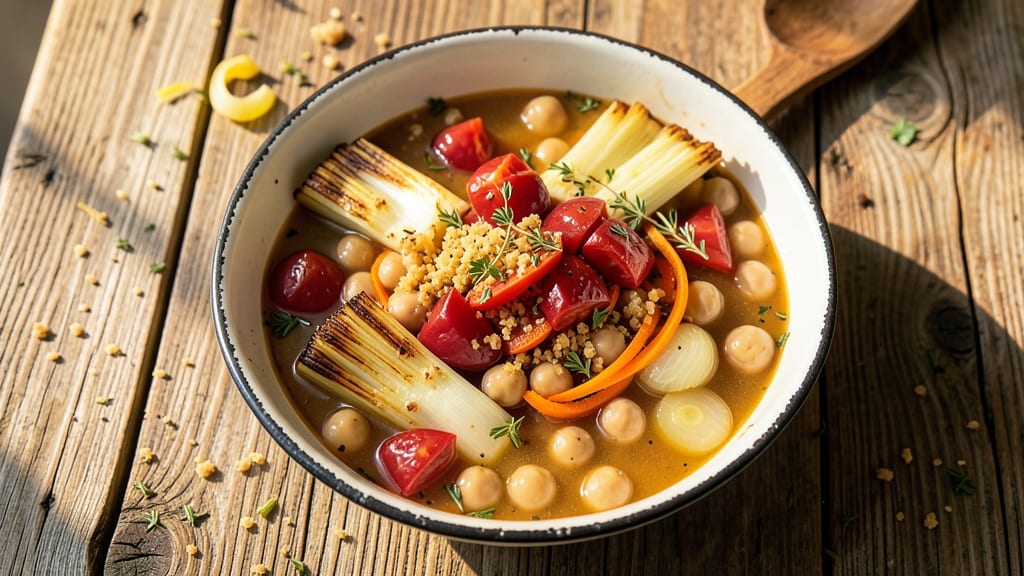Tin Can Soup Recipe: Retro Comfort with Crispy Celery Crowns