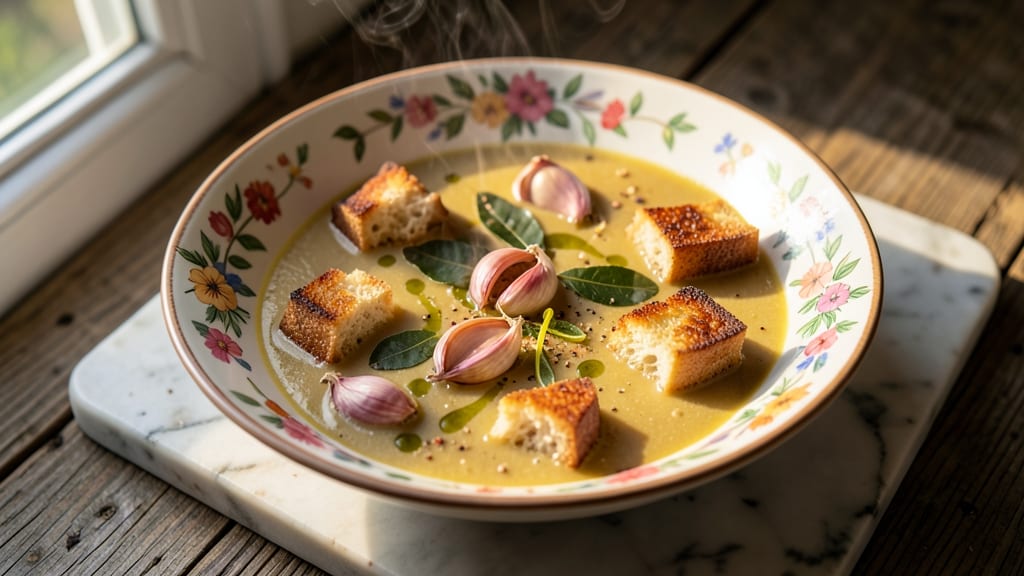 Basque Garlic Soup Recipe: Garlicky Bread Crust Magic in 30 Minutes