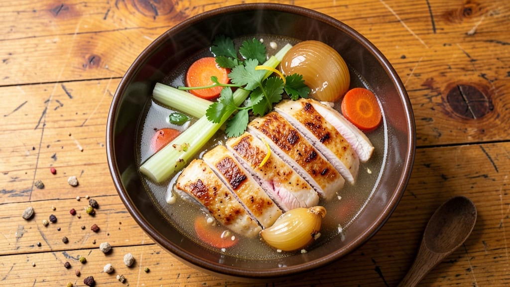 7-Day Chicken Soup Diet Recipe: Crisp Celery Crowns Over Hearty Herb Velout