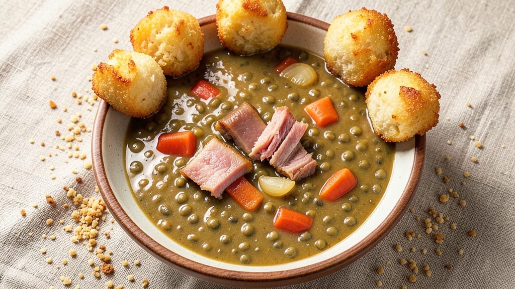 Bahamian Peas, Soup, and Dough Recipe: Crispy Fried Dumplings in Savory Broth