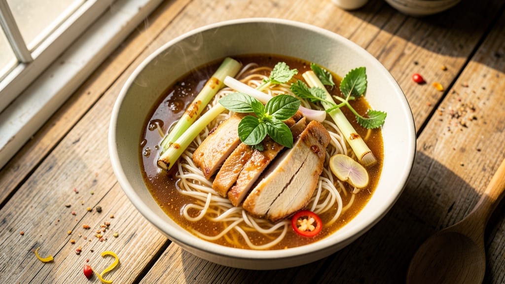Authentic Thai Chicken Noodle Soup Recipe: Fragrant Lemongrass and Kaffir Lime Zing