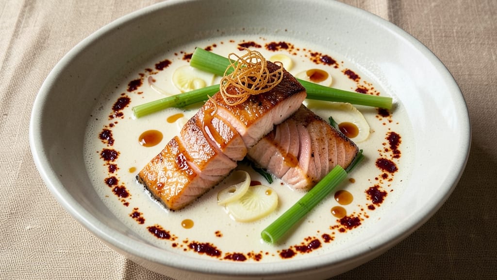 Asian Salmon Soup Recipe: Coconut-Lime Broth with Silky Fish and Fresh Herbs