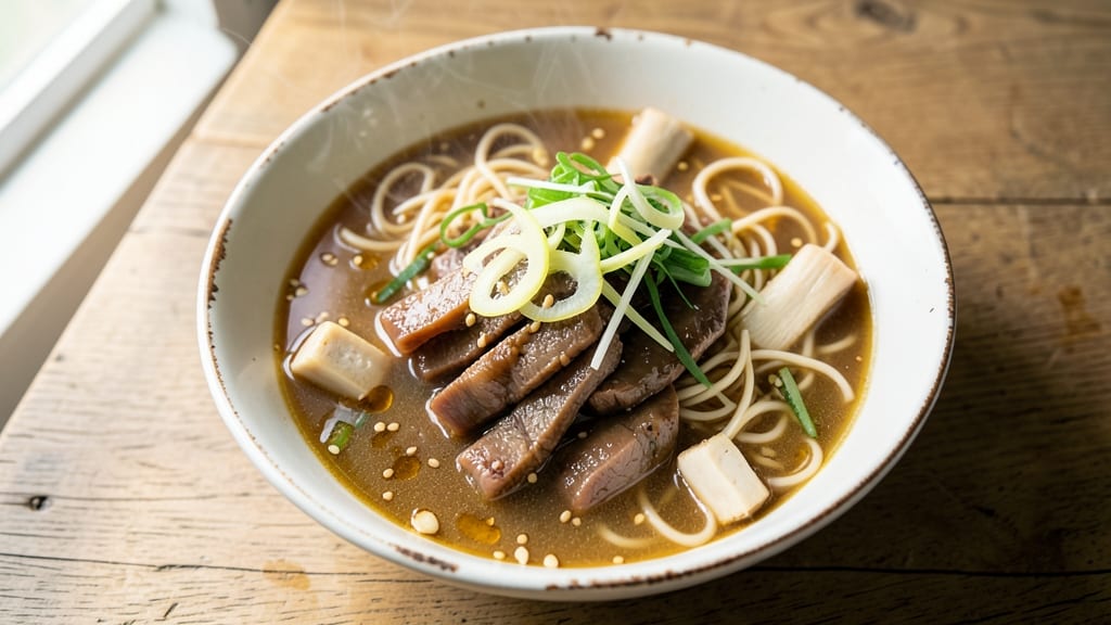 Beef Tendon Noodle Soup Recipe: Chewy Tendon Bites in Savory Broth