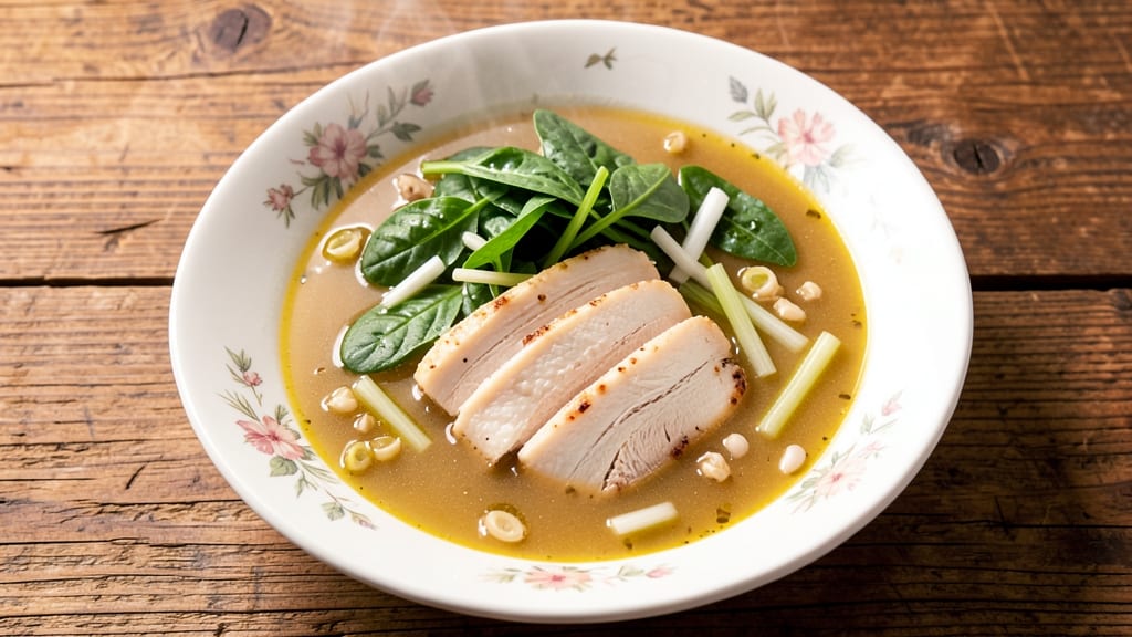 Au Bon Pain Chicken Florentine Soup Recipe: Herb-Infused Velouté With Crispy Celery Crowns