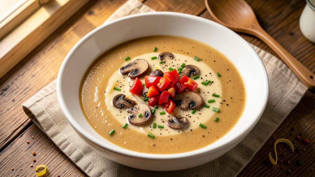 Alton Brown's Cream of Mushroom Soup Recipe: Velvety Richness With Crispy Celery Crowns
