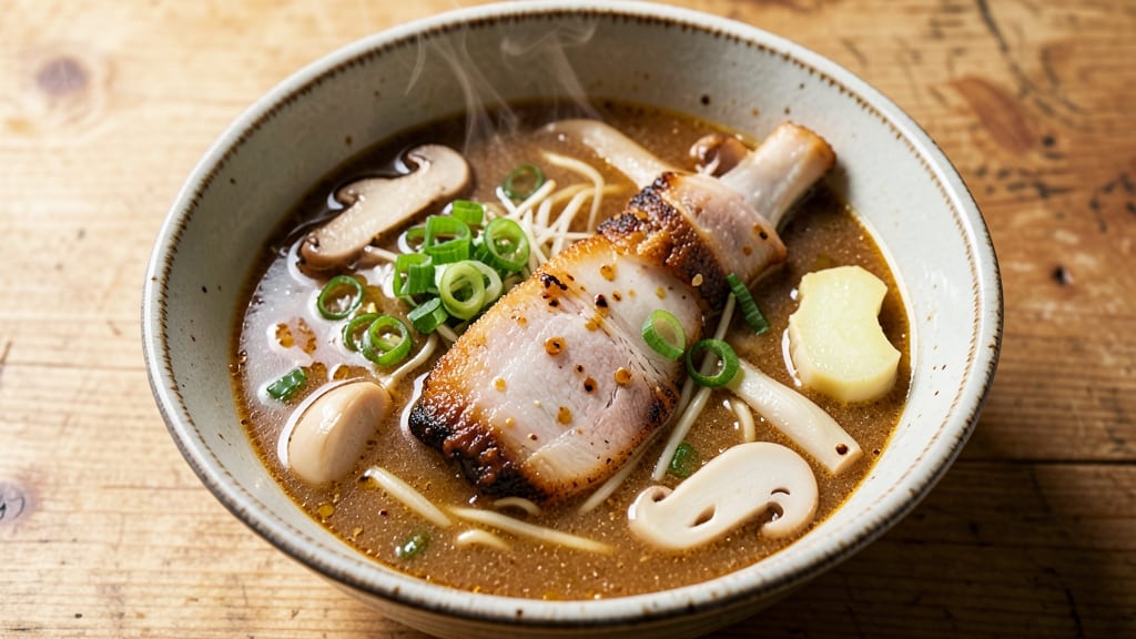 Authentic Japanese Ramen Soup Recipe: Pork Broth Velout with Silky Noodles