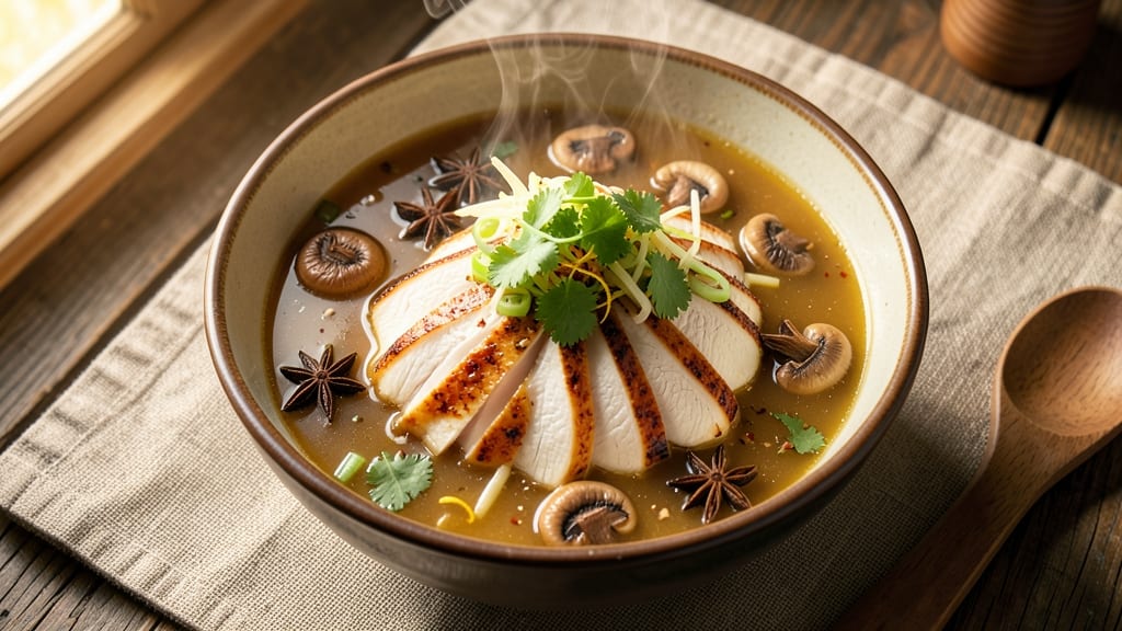Authentic Chinese Chicken Soup Recipe: Star-Anise Infused Broth With Ginger-Lime Zing