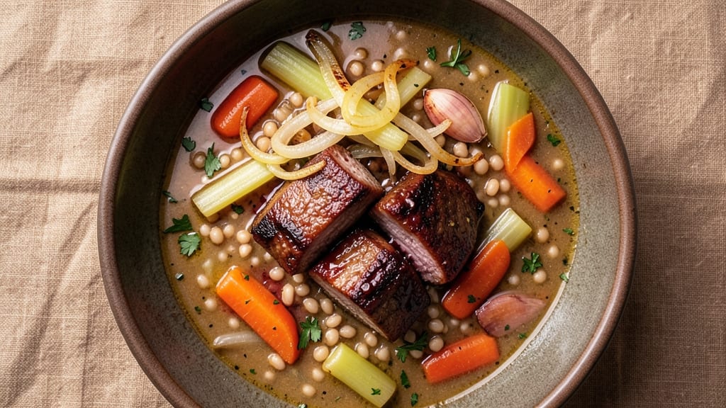 Beef Barley Soup Recipe with Red Wine: Deep Umami Richness From Slow-Simmered Beef