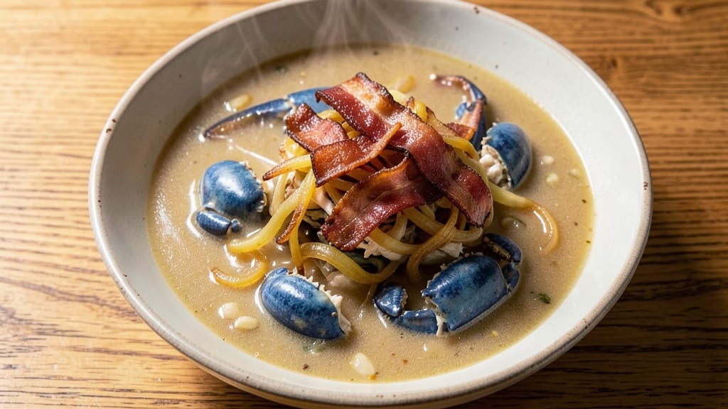 Award-Winning Maryland Crab Soup Recipe: Blue Crab Luxury With Crispy Celery Crowns