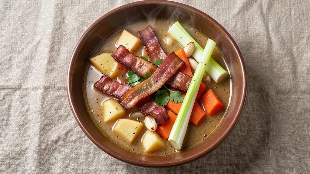 Easy Potato Bacon Soup Recipe: Smoky Bacon Bits and Creamy Velvety Swirls