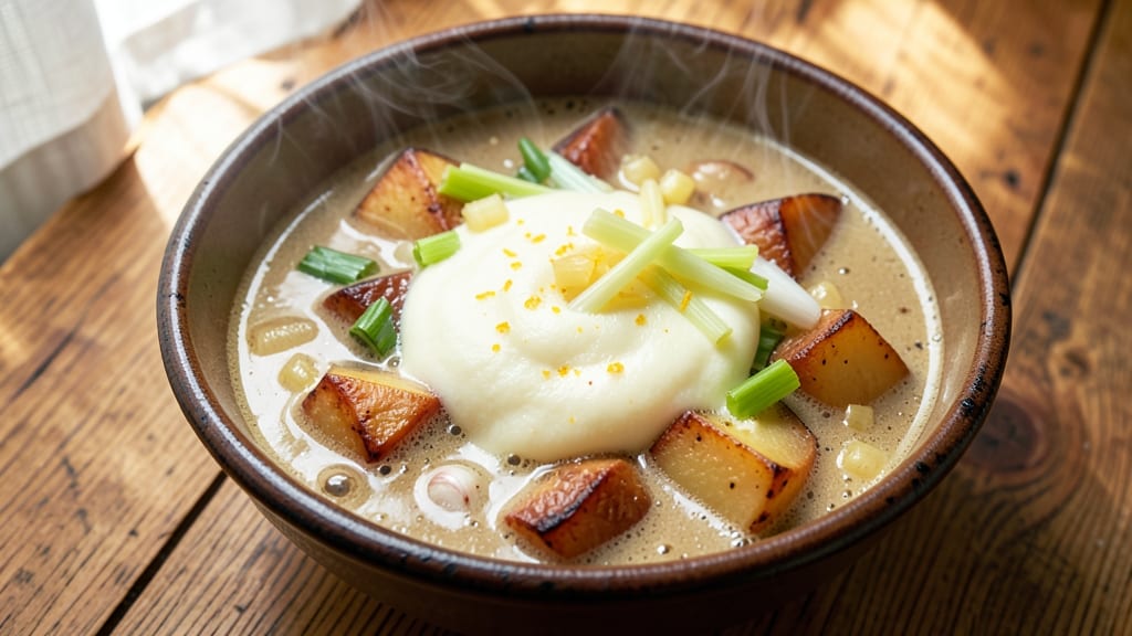 Baked Potato Soup Recipe Easy with Milk: Crispy Celery Crown Topping Magic