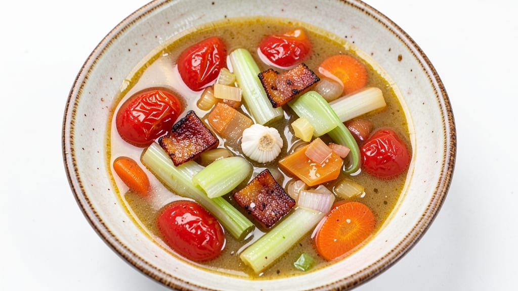 Best Italian Soup Recipe Ever: Celery Crown Crunch Over Velvety Herb Velout