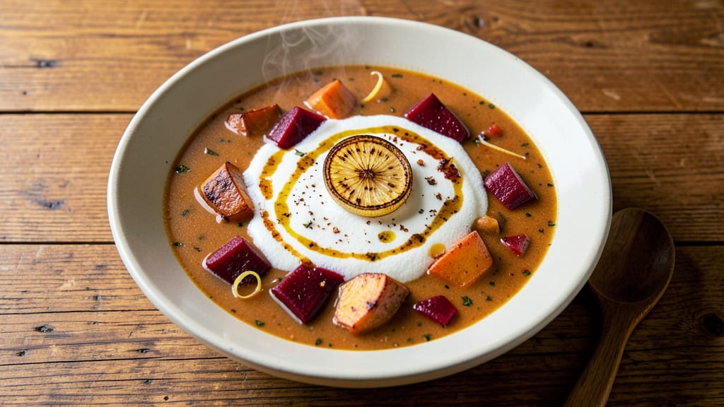 Beet and Sweet Potato Soup Recipe: Earthy-Sweet Harmony With Crispy Topping Twist