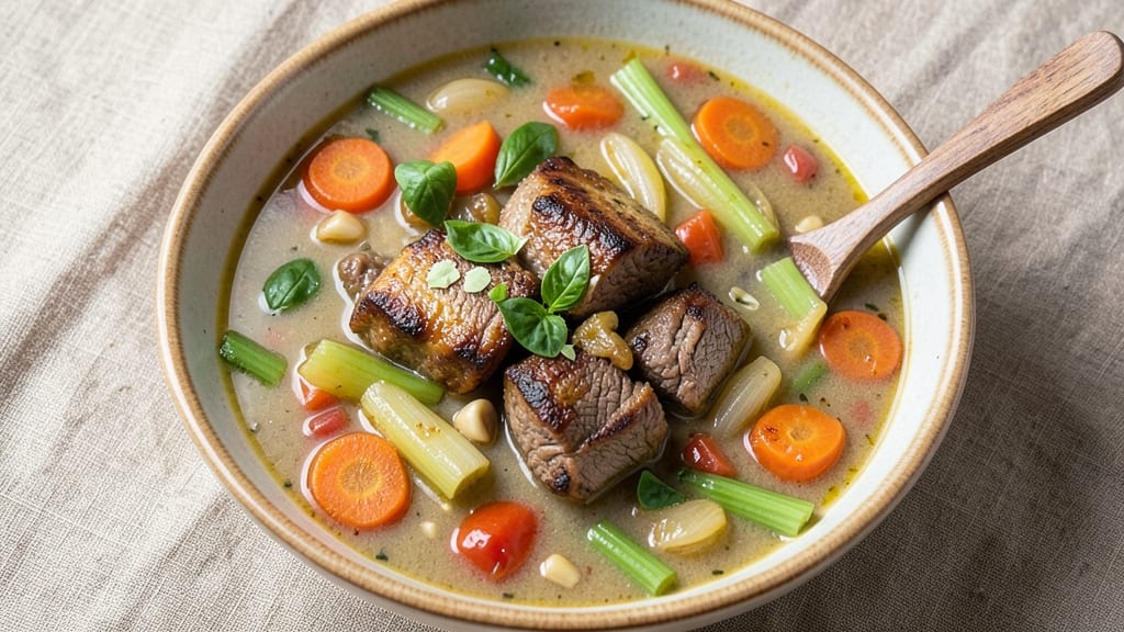 Beef Minestrone Soup Recipe Slow Cooker: Hearty Italian Comfort With Crispy Celery Crowns