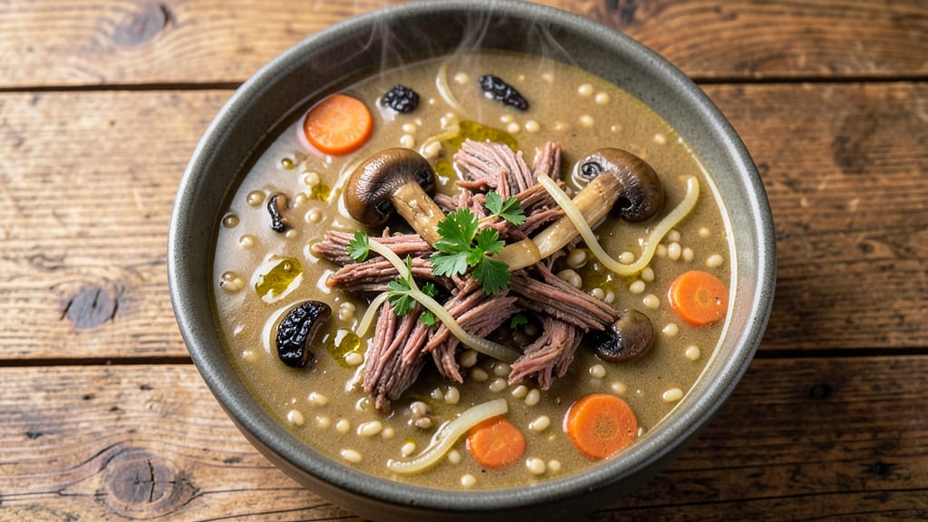 Beef Mushroom Barley Slow Cooker Soup Recipe: Hearty Umami Depth in One Pot