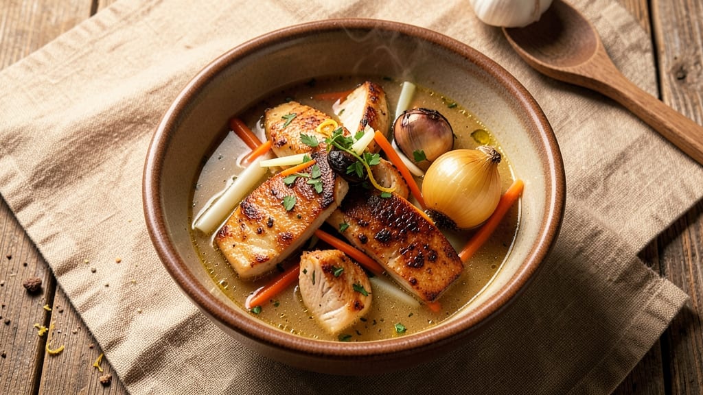 Avila's Chicken Soup Recipe: Homestyle Crunch Over Velvety Herb Broth