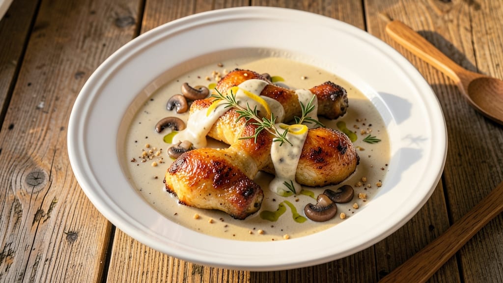 Baked Chicken Drumsticks With Cream of Mushroom Soup Recipe: Crispy Skin and Creamy Sauce Harmony