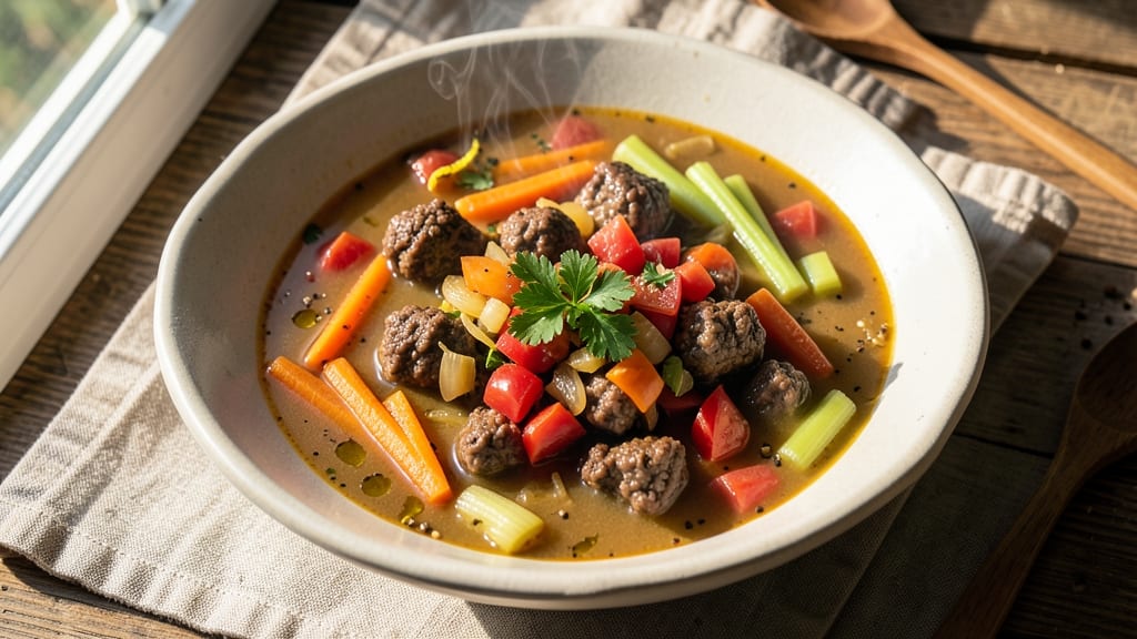 Autumn Soup Recipe With Ground Beef: Hearty One-Pot with Caramelized Onion Depth