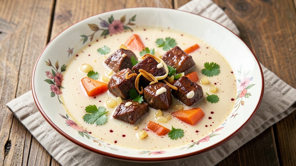 Beef Curry Soup Recipe: Spiced Tomato Base With Tender Beef Bites