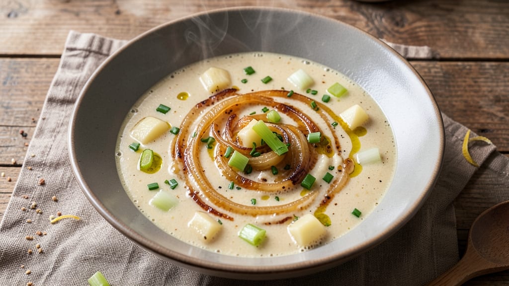 Alton Brown's Potato Soup Recipe: Slow-Cooked Velouté With Crispy Celery Crowns
