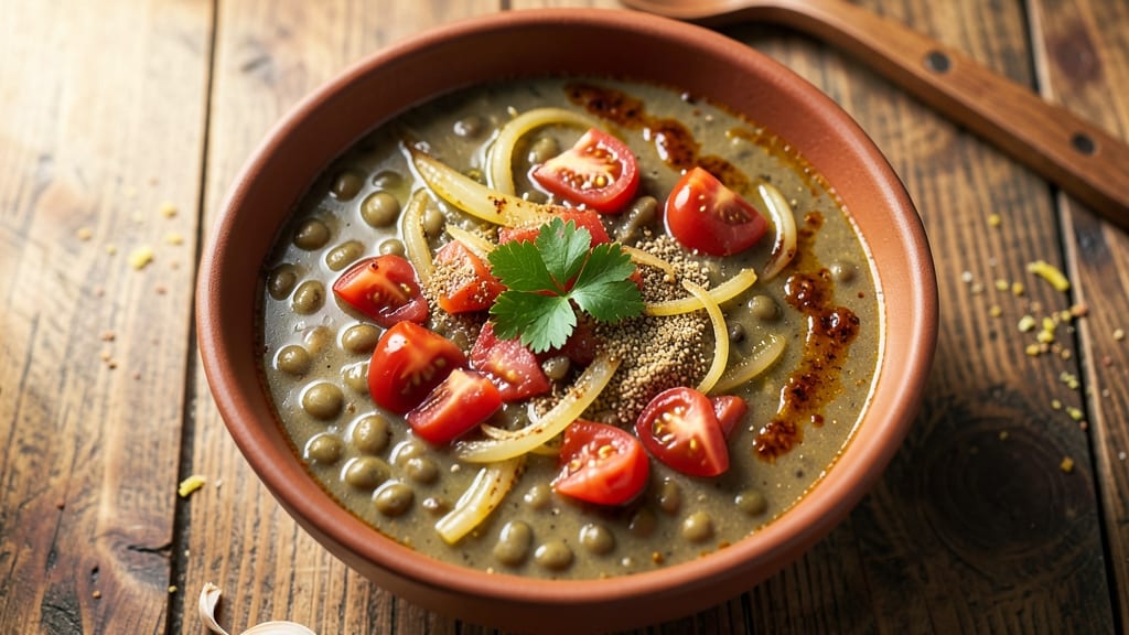 Algerian Lentil Soup Recipe: Harissa-Spiced Warmth With Crispy Topping
