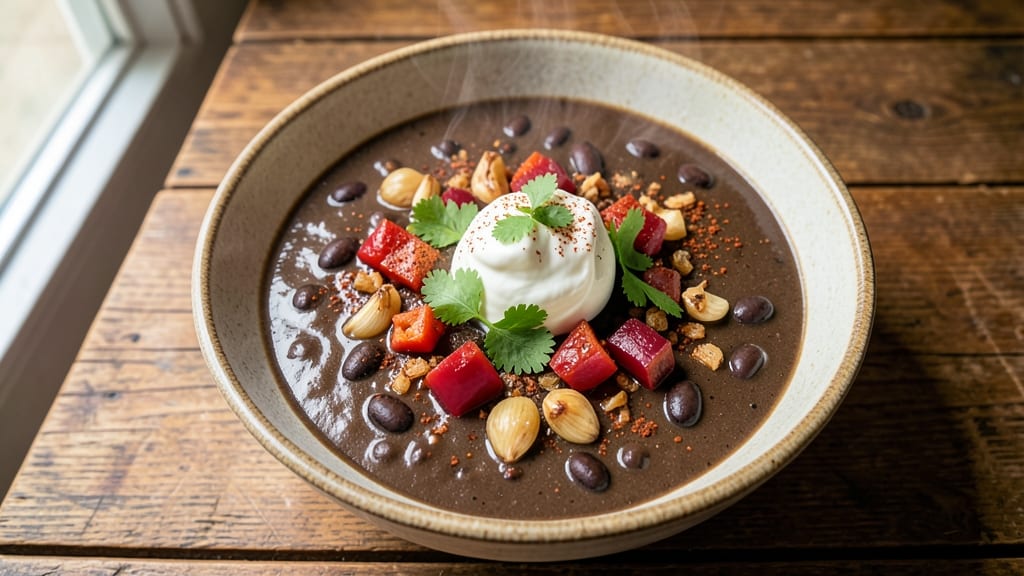 Award Winning Black Bean Soup Recipe: Judges' Favorite Crunch-Topped Depth